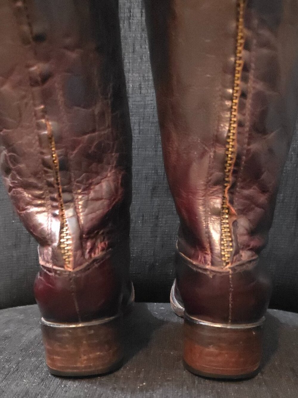 Freebird by Steven FB-Breck Cherry Leather Zipper Boots - Woman's Size 9 - Picture 7 of 12